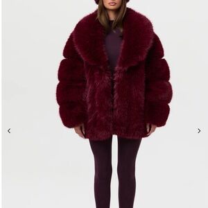 FAUX MINK PELTED COAT
